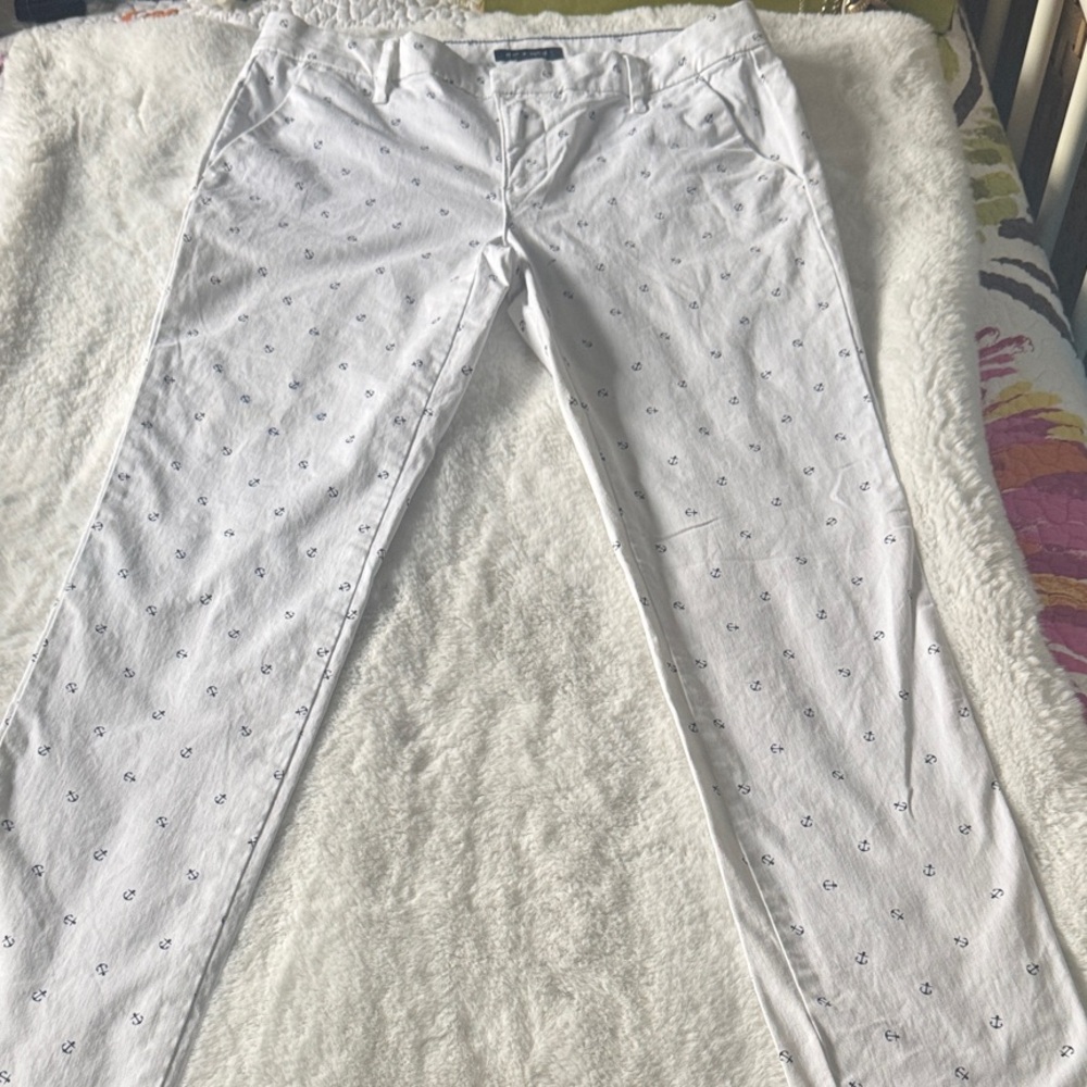 Tommy Hilfiger White Anchor Print Pants